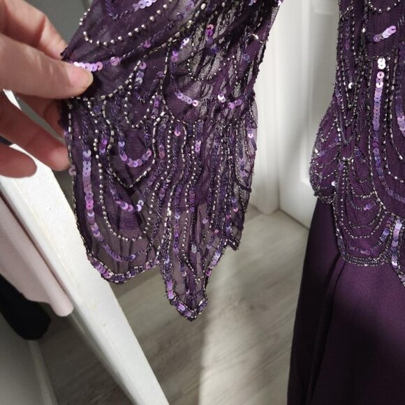 J Kara Womens Petite 3/4 Sleeve Beaded Formal Dress Sz 18 - Picture 6 of 9